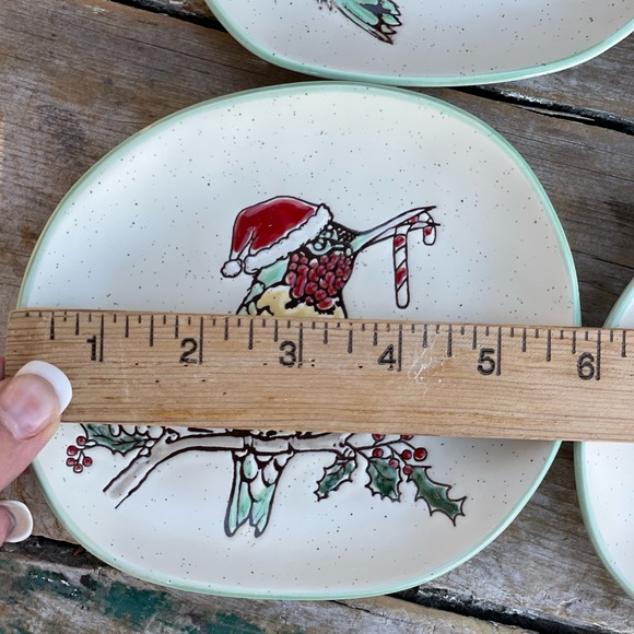 Eli + Ani holiday hummingbird appetizer plates handmade - Picture 6 of 9